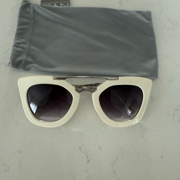 Free People White Sunglasses with Silver Detail - Picture 1 of 1